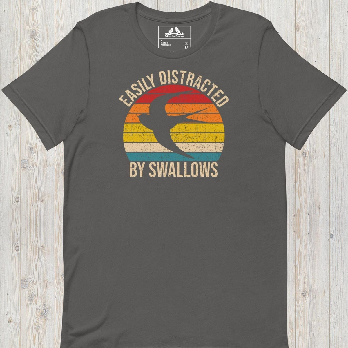 Easily Distracted By Swallows Unisex t-shirt