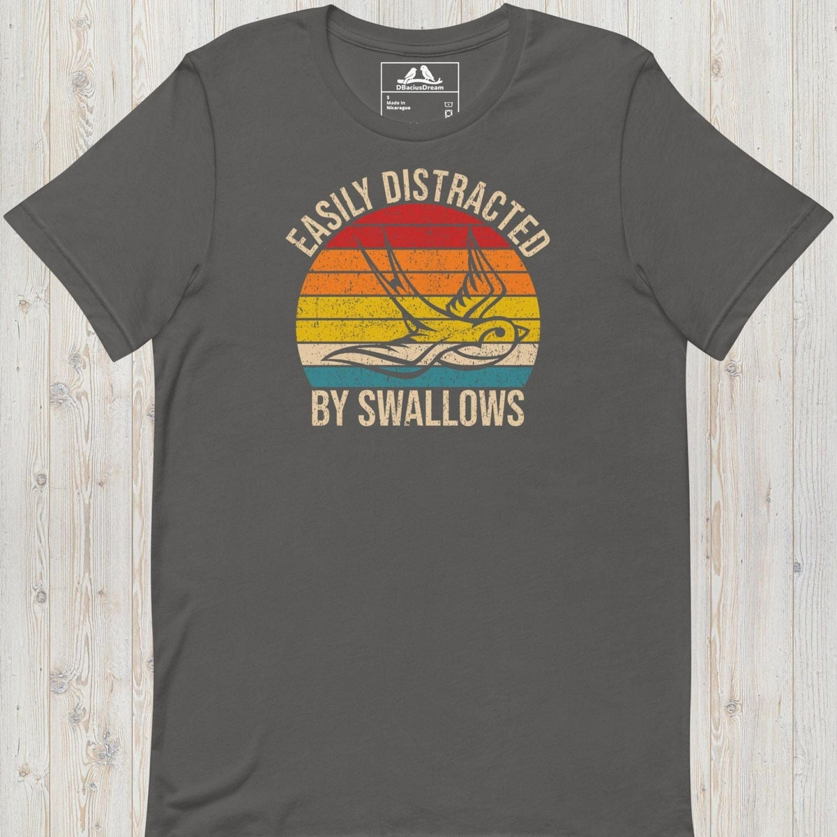 Easily Distracted By Swallows Unisex t-shirt