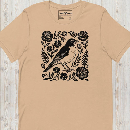 Vintage Bird and Roses t-shirt