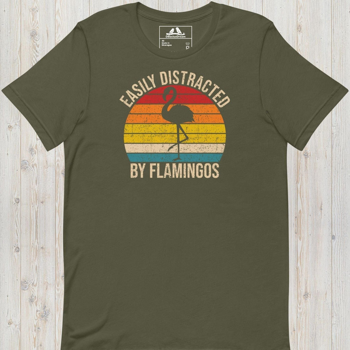 Easily Distracted By Flamingos Unisex t-shirt