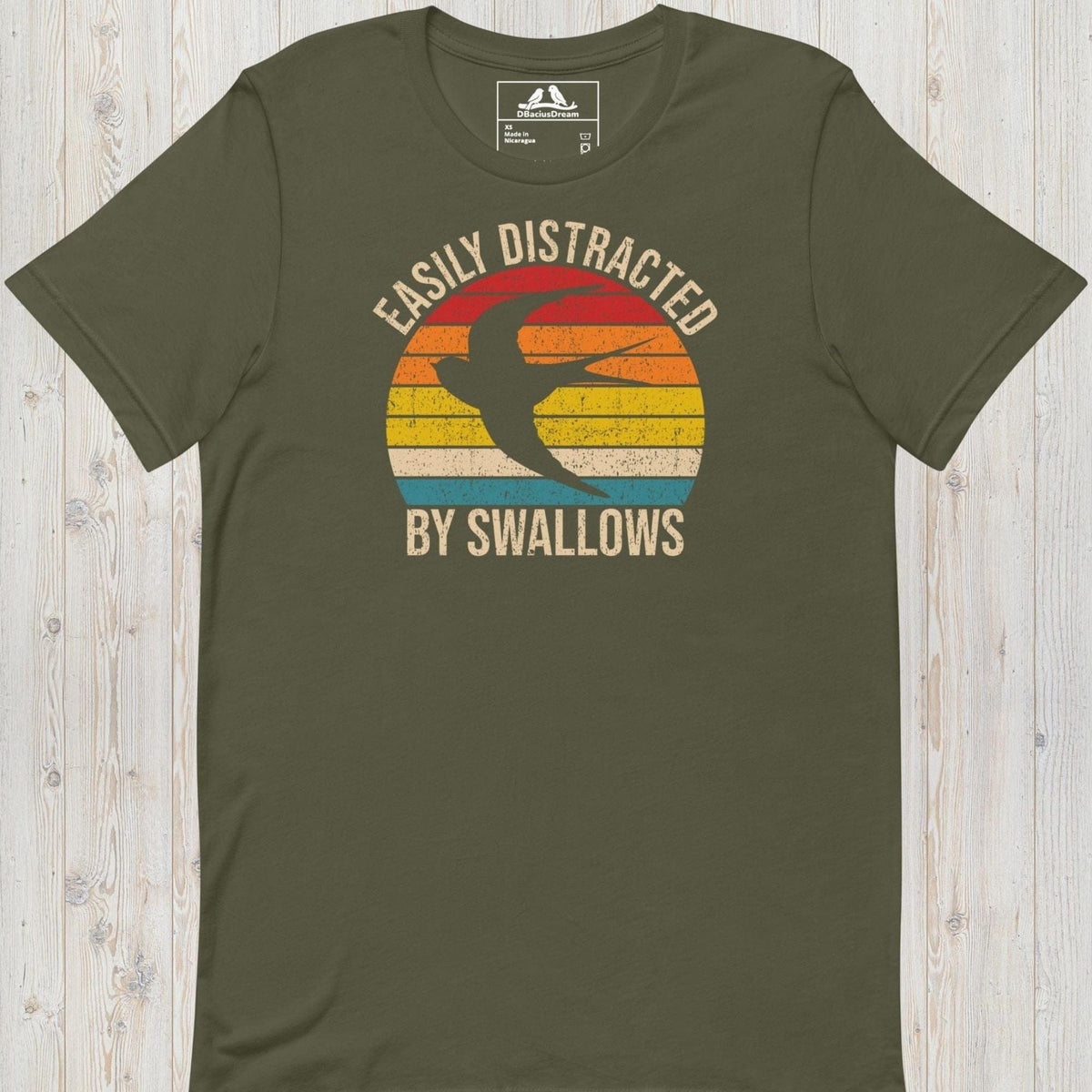 Easily Distracted By Swallows Unisex t-shirt