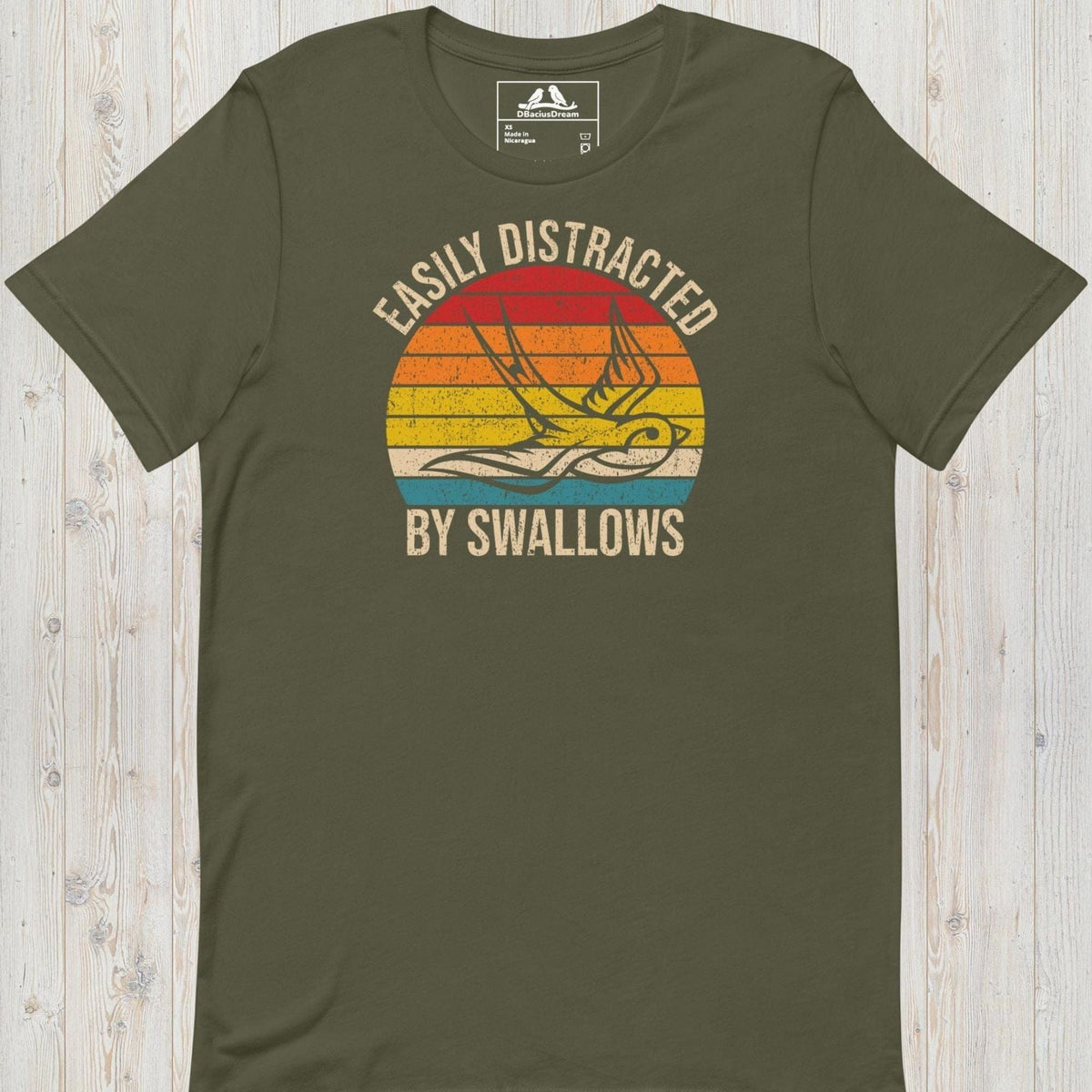 Easily Distracted By Swallows Unisex t-shirt