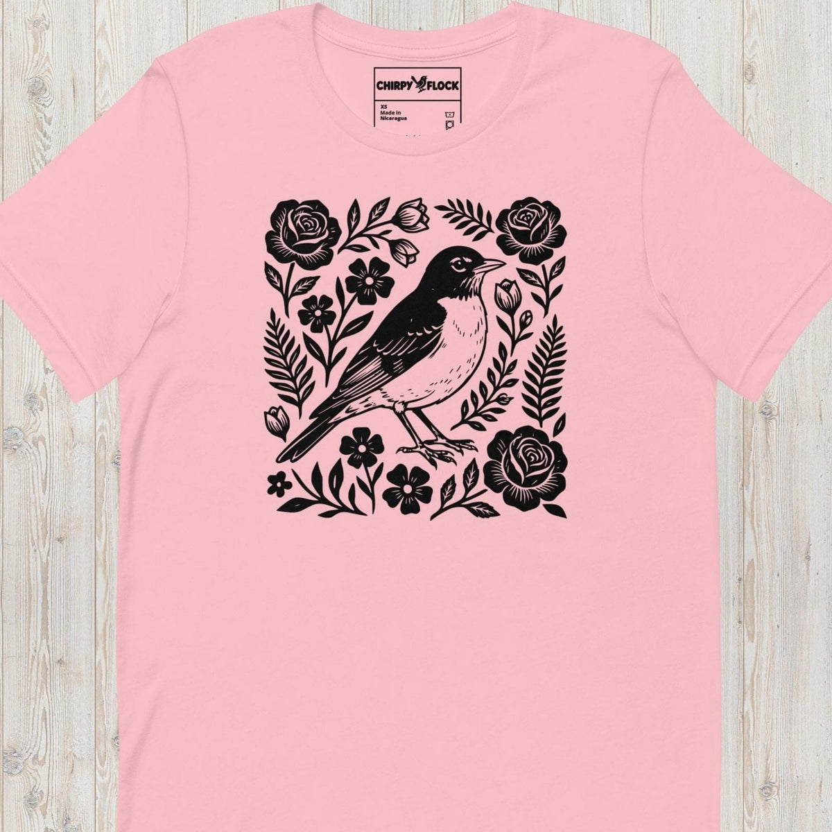 Vintage Bird and Roses t-shirt
