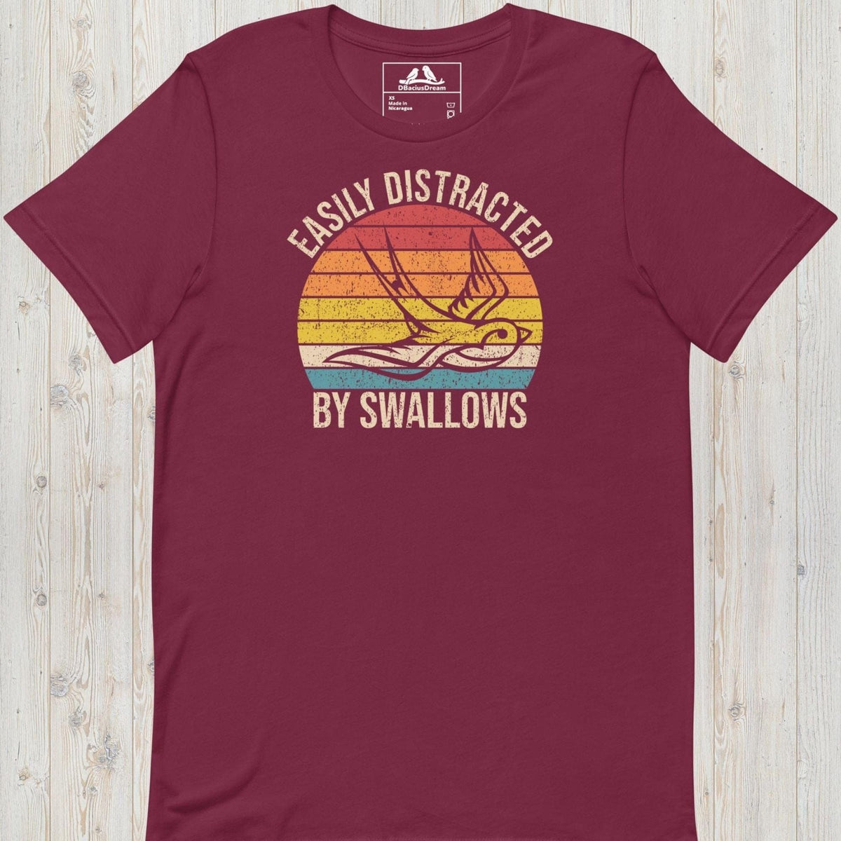 Easily Distracted By Swallows Unisex t-shirt