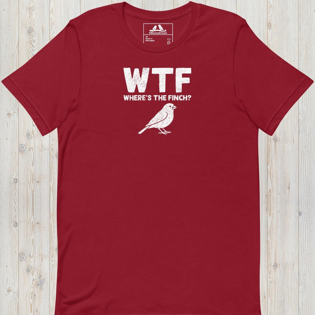 Red finch graphic and the quote "WTF Where's The Finch"