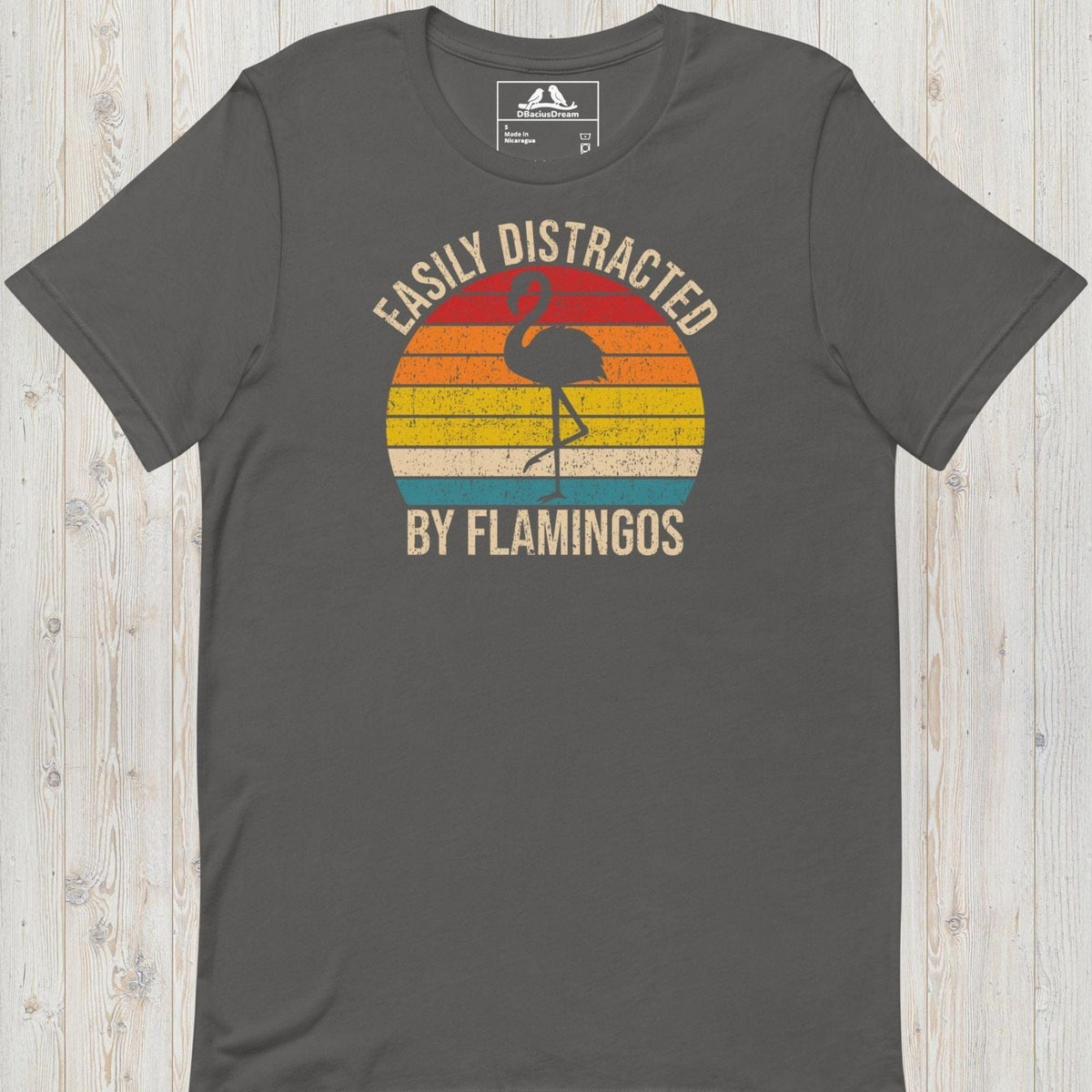 Easily Distracted By Flamingos Unisex t-shirt