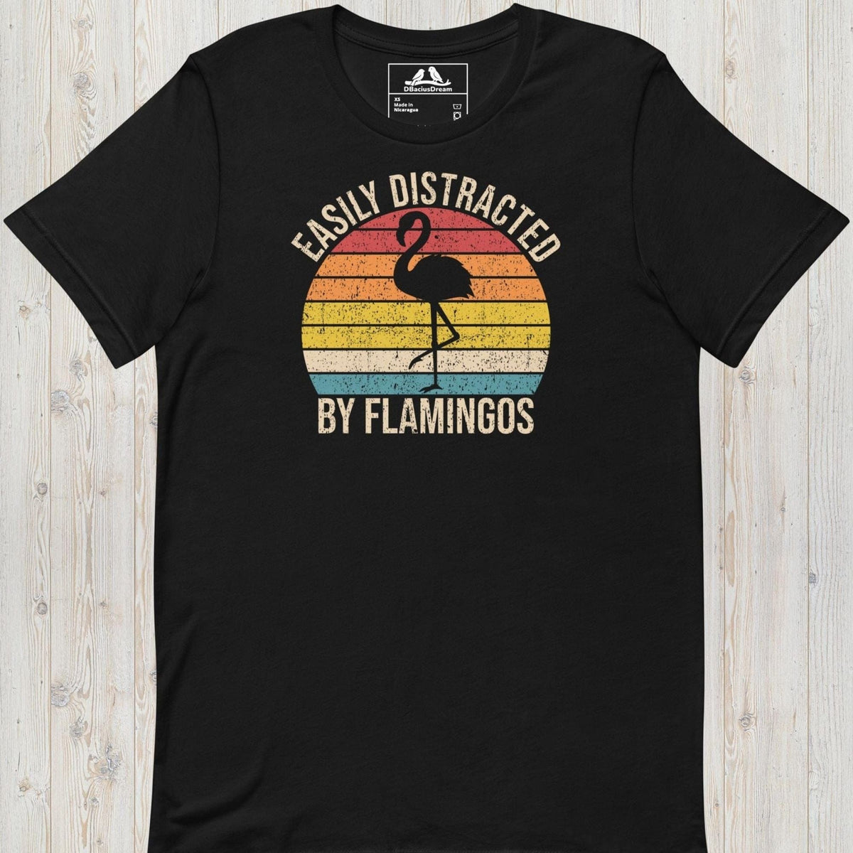 Easily Distracted By Flamingos Unisex t-shirt